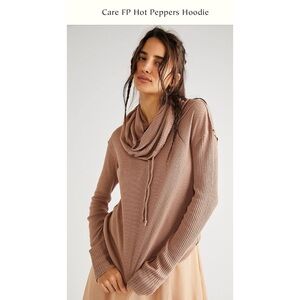 • Free People • Rose Colored Long Sleeve Cozy Shirt w/ Cowl Neck